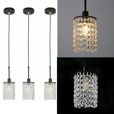 $23.38 • Buy Modern Crystal Chandelier Lighting Hanging Ceiling Lamp Pendant Light 3 Packs