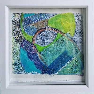 Lyme Regis Harbour Abstract On Honiton Lace Monoprint Nigel & Hugh Waters New • £165