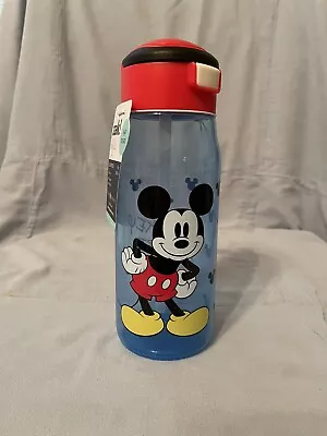 NEW Zak! Everyday Smiles Blue Mickey Mouse 17oz Water Bottle Hinge Lid W/ Straw • $18.95