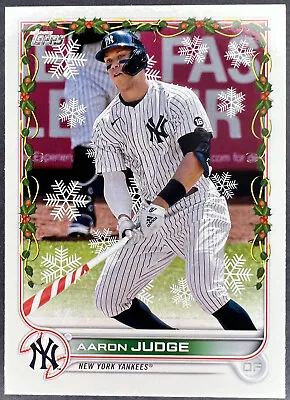 $5.99 • Buy 2022 Topps Holiday Aaron Judge SP Variation Candy Cane Bat #HW1 Yankees