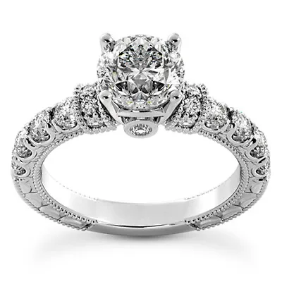 £11124.52 • Buy Fancy 3.26 Carat I/SI1 Round Cut Diamond Engagement Ring White Gold Treated