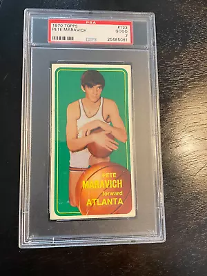 1970 Topps #123 Pete Maravich PSA 2 GD RC Atlanta Hawks • $285