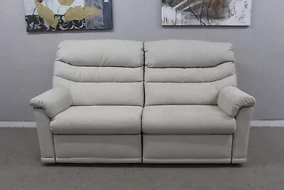 G Plan Malvern Oatmeal Fabric Electric Power Reclining 3 Seater Sofa • £1095