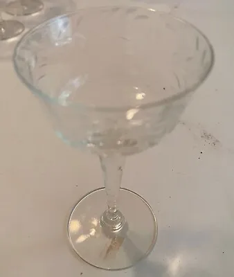 VINTAGE ETCHED CRYSTAL SHERRY GLASSES - Set Of 6 • $19.95