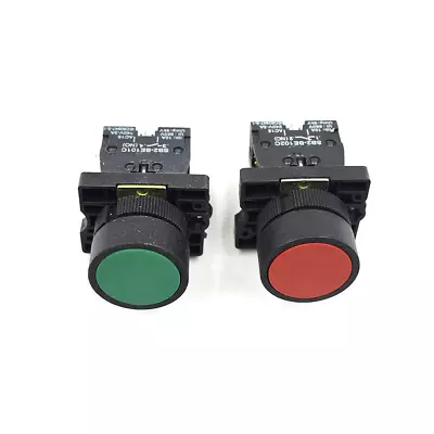 AC 660V Red&Green Momentary Start/Stop NO NC Push Button Switch • $11.48