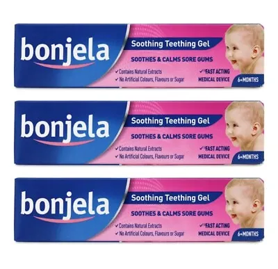 3x Bonjela Soothing Teething Gel No Artificial Colours Flavours Or Sugar  15ml • £9.99