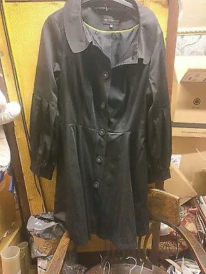 M&S Limited Collection Chocolate Black Raincoat/Mac/Trench Coat Size 14  VGC • £14