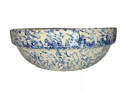 £31.46 • Buy Vintage Marshall Pottery Spongeware Stoneware Large 6 Qt Bowl Marshall Texas