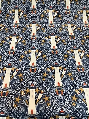 Fryetts PENDEEN Lighthouse/Nautical Cotton Fabric For Curtain/ Upholstery/Craft • £2.50