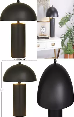 Deco 79 Metal Accent Lamp With Curved Shade 14  X 14 L X 14 W X 22 H Black  • $246.90