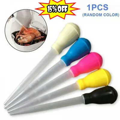 Turkey Baster BBQ Meat Syringe Tube Pumps Pipe With Rubbers Bulb Heat Resistant • £2.45