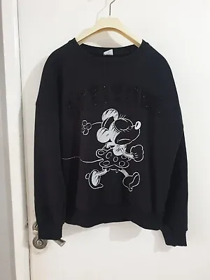 £4 • Buy Mickey Mouse Disney Black Sweatshirt Size S Attitude Embellished 