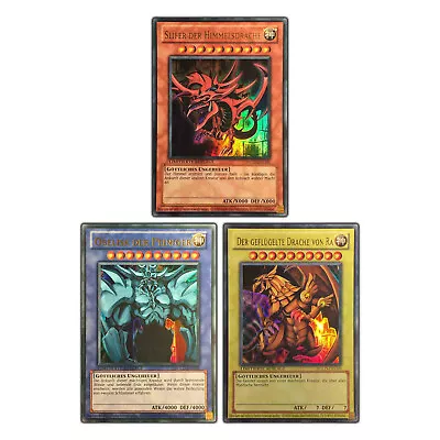 Yugioh! God Cards Set - Slifer Obelisk And Ra - Ultra Rare New YGLD • £7.68