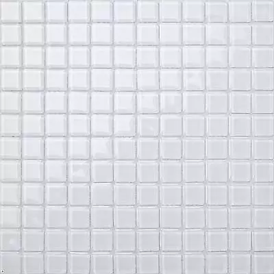 £7.98 • Buy Mosaic Glass Wall Tiles Ice White Bathroom Bath Splashback Border GTR10079