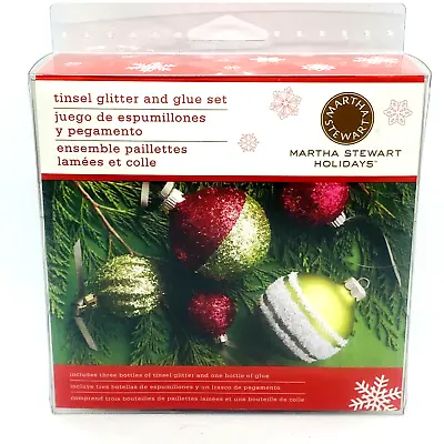 Martha Stewart Tinsel Gingerbread Frost Glitter With Glue 3 Pack Green Red White • $22