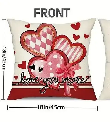 1PC Valentine's Day LOVE Red Heart Complete Cushion - Case & Core - 45 X 45 Cm • £9.99