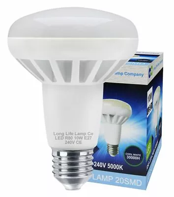 10W R80 LED E27 Replacment For Reflector R80 Light Bulb Cool White 700 Lumens • £6.99