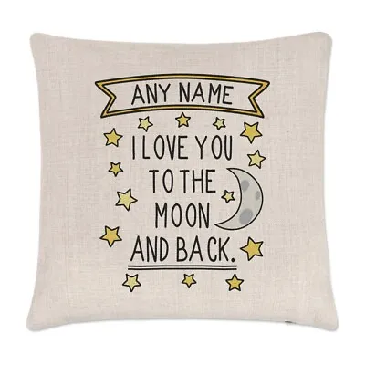 Personalised I Love You To The Moon And Back Cushion Cover Pillow Valentines Day • £10.99