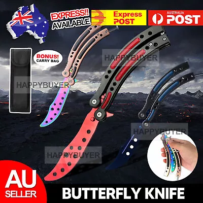 Butterfly Knife Trainer Training Practice Metal Steel Tool Sheath CSGO Balisong • $11.95