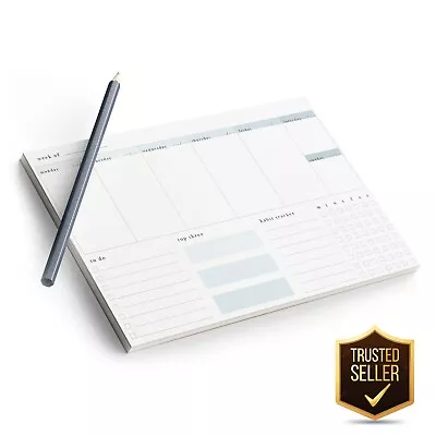 A4 Weekly Planner 52 Week To View Diary Desk Pad Habit Tracker Todo To Do List • £8.99