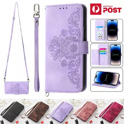 For OPPO A16 A17 A38 A58 A78 A54 Flip Leather Wallet Crossbody Strap Case Cover • $16.19