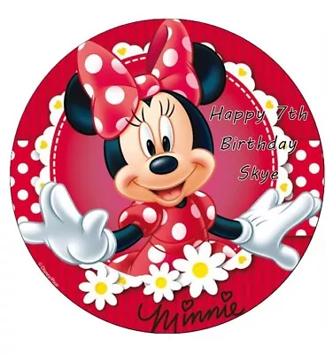 Minnie Mouse Red Personalised Edible Cake Topper Edible Wafer Paper 7.5  • £2.50