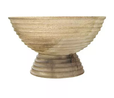 Creative Co-Op DF2440 Mango Wood Footed Bowl 9-3/4”Rnd X 5-1/2”H 5 Qt New • $69