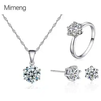 925 Sterling Silver Snowflake Pendant Necklace Stud Earrings Womens Jewellery UK • £3.99
