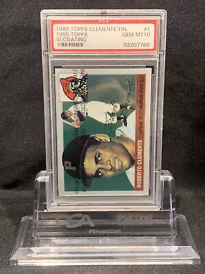 1998 Topps Finest W/Coating Roberto Clemente Card #1 (1955 Topps) PSA 10 (POP 1) • $1400