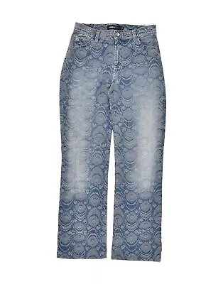 CERRUTI Womens Straight Jeans W29 L28  Blue Geometric Cotton AX25 • £20.78