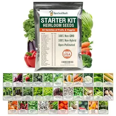 Open Seed Vault 15000 Non GMO Heirloom Vegetable Seeds For Planting Vegetable... • $34.55