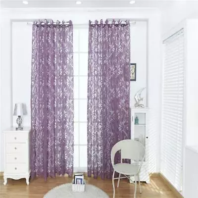 Grommet Floral Textured Window Curtain Tulle Scarf • $12.42