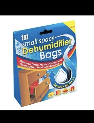 151 Small Space Dehumidifier Bags Sachet Pack Mould Mildew Damp Wardrobe Drawers • £3.99