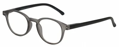 Geoffrey Beene GBR004 Mens Oval Designer Reading Glasses Crystal Grey Black 46mm • $59.95