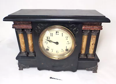 Antique Sessions ATHENS Mantle Clock ~ No Key For Parts Or Repair • $34.95