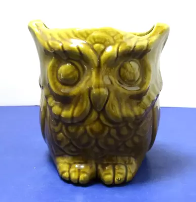 Vintage MCM Ceramic Owl Shaped Planter Planter Vase Retro GREEN ~ 6.5 H • $19.99