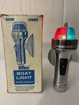 Fulton Boat Vintage Bow Suction Light - Chrome Red/Green Navigation - Works! • $23.11