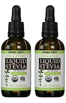 Lot Of 2 Trader Joe's Organic Liquid Stevia Drops Sweetener Sugar-Free 2oz Vegan • $18.50