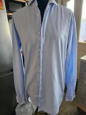 Hugo Boss LIGHT BLUE  Egyptian Cotton Shirt Size 16/41 EX SLIM FIT • £18