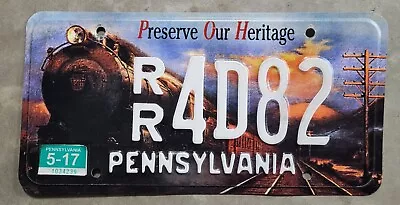 2017 Pennsylvania Preserve Our Heritage License Plate Pa Penna Railroad Train • $125.99