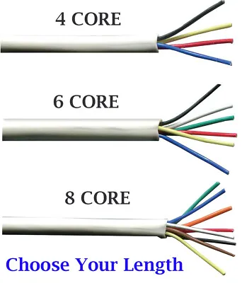 4 6 Or 8 Core White Alarm Cable Signal Wire *Bargain Intro Price* • £19.89