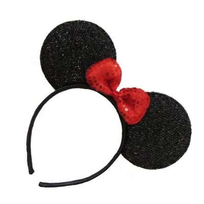Black And Red Sequin Sparkly Minnie Mouse Ears Fancy Dress Hen Night Party  • £3.99