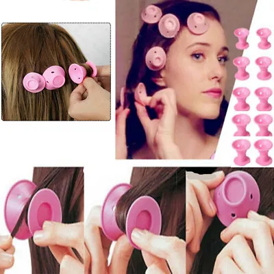 £3.94 • Buy 10pcs Silicone Hair Curler Wave Rollers Hair Care No-Heat Spiral Clip Salon Tool