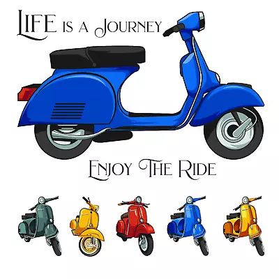 Ska Music Vespa Scooter 8 Full Colour IPhone Ipad Laptop Wall Sticker 11-120 Cm  • £6.49