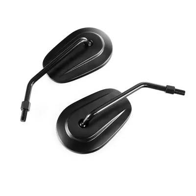 Black Oval Rearview Side Mirrors Fit For Yamaha V-Star XVS 950 1100 1300 Stryker • $35.99