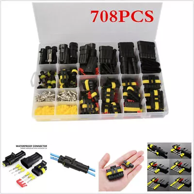 708pcs 1.5mm Motorcycle Electrical Wire Connectors Plug Terminals Kits Plastic • $28.49