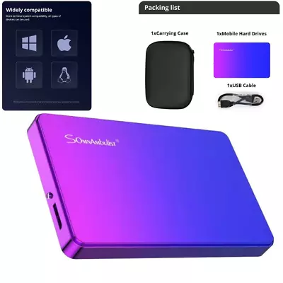 External Hard Disk Drive Portable HDD SSD 2.5 Usb3.0 For PC Laptops TV PS4 Xbox • £17.98