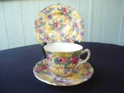 Vintage Royal Winton Grimwades Welbeck Chintz Tea Trio Cup & Saucer Plate Set • $89.99