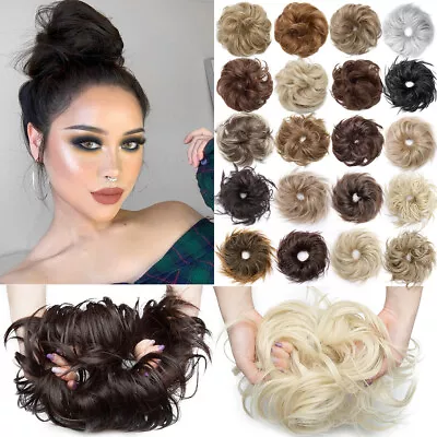 Messy Bun Hair Piece Scrunchie Updo Wrap On Curly Hair Extensions Real As Human • £9.50