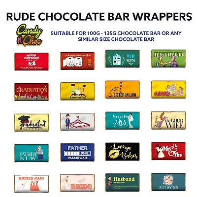 £1.69 • Buy Rude Adult Chocolate Bar Wrapper Novelty Joke Funny Gift Birthday Present Fun 